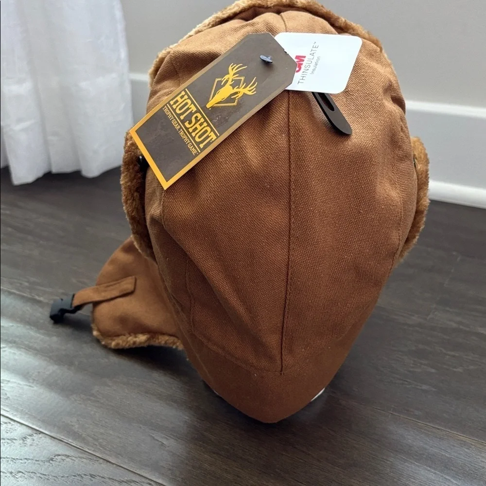 Hot Shot 3M Thinsulate trapper hat/earflap,quilt lined,faux fur,adjustable chin